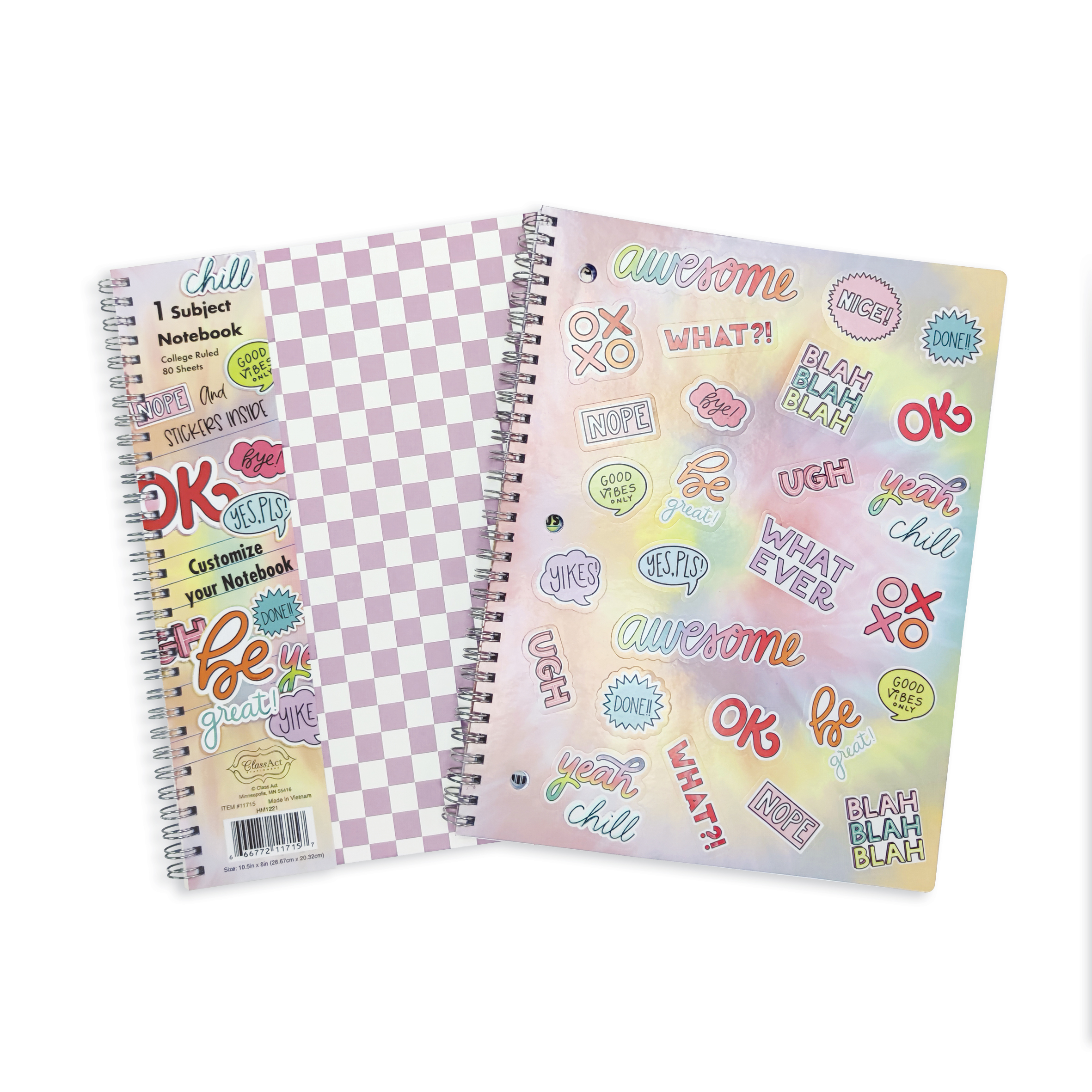 Buy Class Act Stationery 1Subject Spiral Notebook with Stickers 80