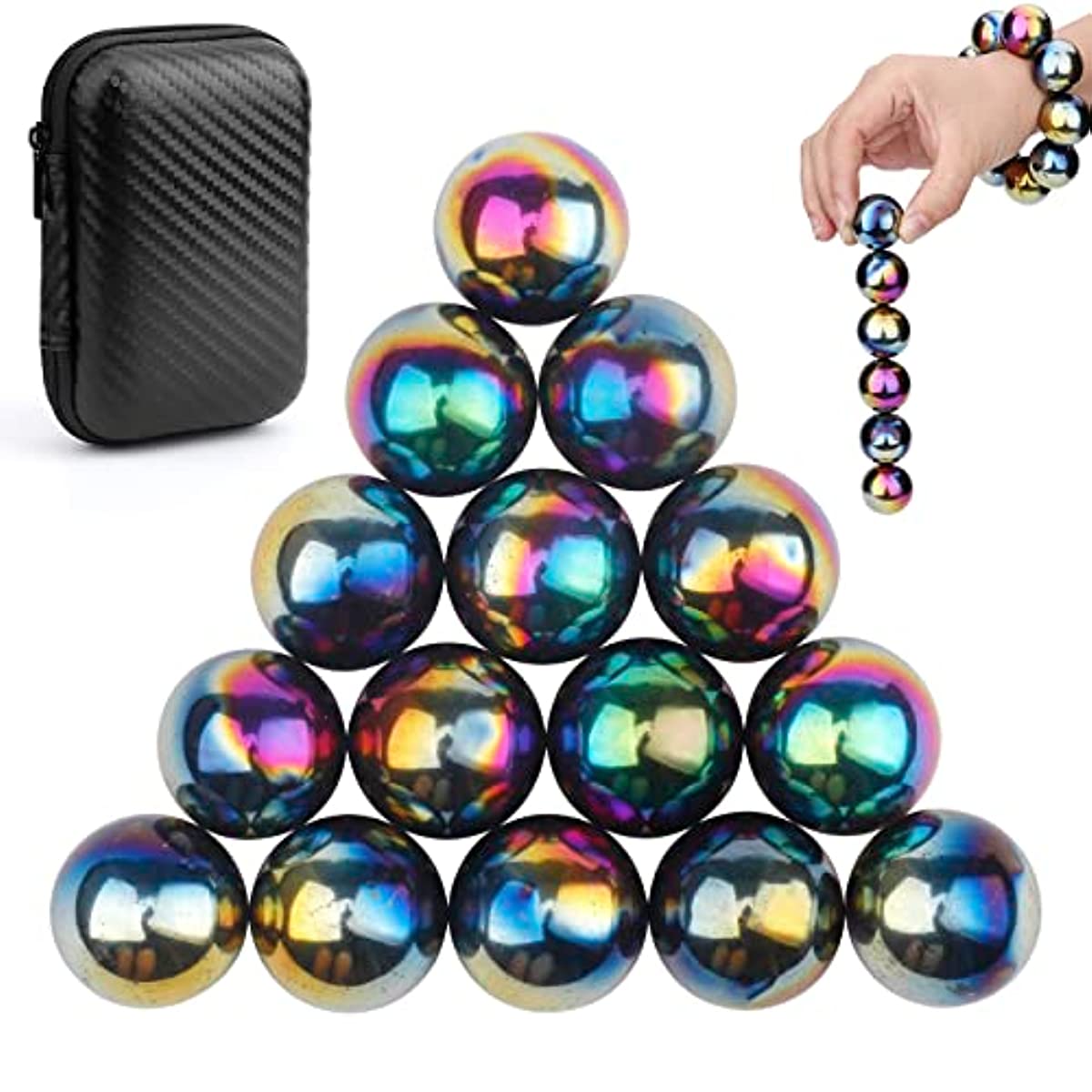 Rainbow Magnet Science Kit Set - Magnetic Hematite Balls - 27 Balls (20mm)  and Case - Item #5855