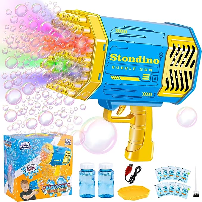  Bubble Machine Bubble Gun 69 Holes with Colorful