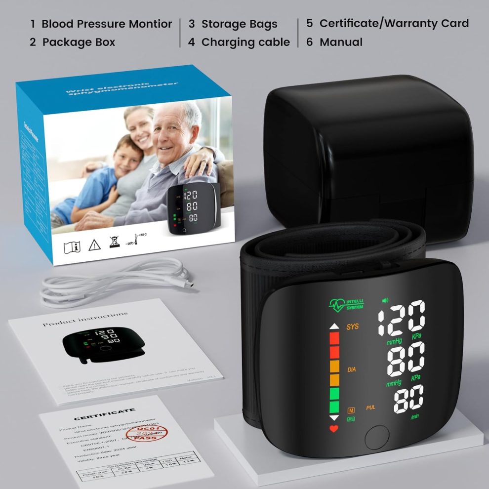 Led Bp Machine Wrist Blood Pressure Monitor Led Display, Touch Screen Wrist Blood ...