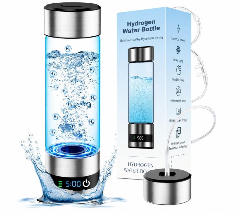 Hydrogen Water Bottle - 460ml Capacity - LED Display - Digital Timer - Item #9321
