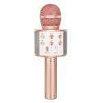 Wireless Bluetooth Karaoke Microphone - Mic Speaker Player Recorder - Rose Gold - Item #9323