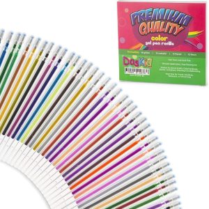 DasKid Ink Refills Cartridges - 48 Assorted Colors: 24 Glitter, 12 Metallic, 6 Neon & 6 Pastel - DPR96 - Item #9286