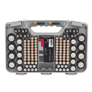 Battery Storage & Organizer Case w/Tester - Hold 180 Batteries - Double Sided - Item #9311