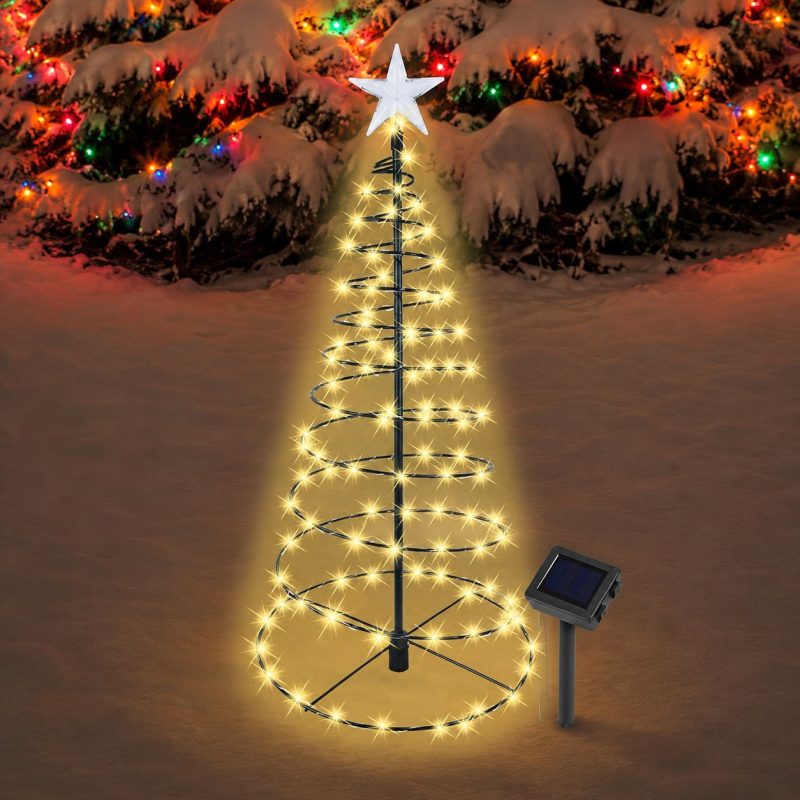 19" Solar Outdoor Christmas Pathway Light - Waterproof & Auto On/Off - Warm White 001 - Item #9331
