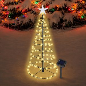 19" Solar Outdoor Christmas Pathway Light - Waterproof & Auto On/Off - Warm White 001 - Item #9331