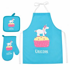 Tovla Jr. Kids' Unicorn Apron, Oven Mitt & Pot Holder Set - Item #9342
