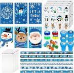 193 Pieces Winter School Stationery Set - Notebooks Pencils Sharpener Erasers Stickers Stamps - Item #9370