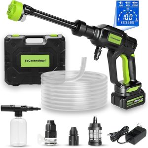 Cordless Portable Washer - 4.0Ah Battery - 1200 PSI - 6-in-1 Nozzle - 3-Speed - Item #9318