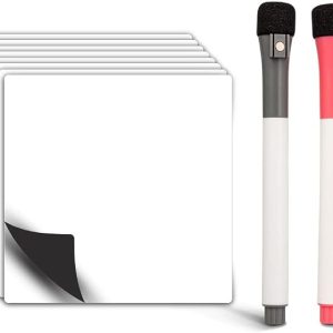 Reusable Dry Erase Sticky Notes 4x4 inches 15-Pack - 2-Magnetic Dry Erase Markers - DRS15 - Item #9285