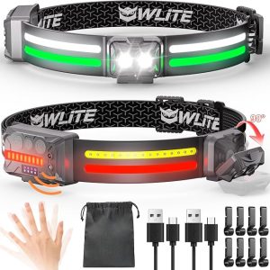 2 Pack Rechargeable LED Headlamps - 1200 Lumens - 260° Wide Beam - 11 Modes - Item #9372