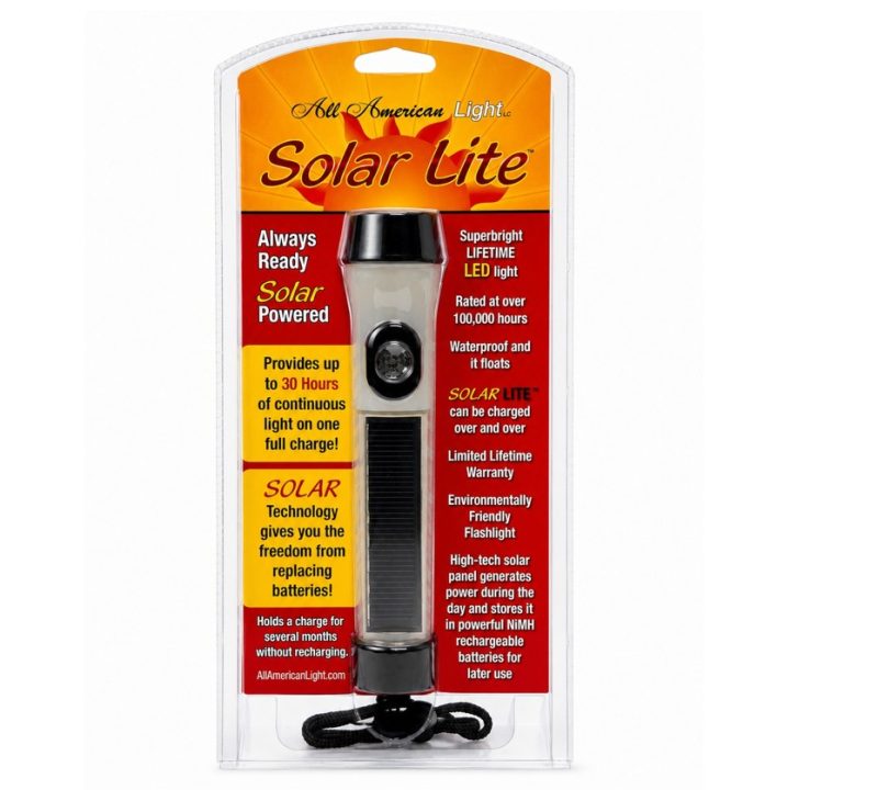 Solar Lite™ Solar Powered LED Flashlight - Item #9303