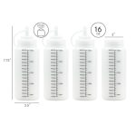 Tovla Kitchen Premium Squeeze Squirt Bottles with Caps and Measurements (16 oz) 4-Pack - Item #9334