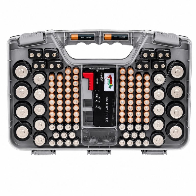 Battery Storage & Organizer Case w/Tester - Holds 180 Batteries - Double Sided - Item #9311