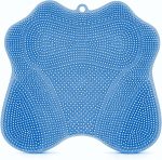 Dual-Sided Silicone Shower Foot Scrubber Mat - For Deep Cleaning & Exfoliation - Blue - Item #9003