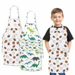 Tovla Jr. Apron Gift Set for Kids with Pocket - Sports Design & Dinosaur Design - Item #9386