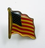 Beautiful Gold-Toned Waving American Flag Lapel Pin