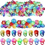 Various Patterns Light up Rings - LED Flashing Rings Glow in the Dark - Assorted - Item #8782