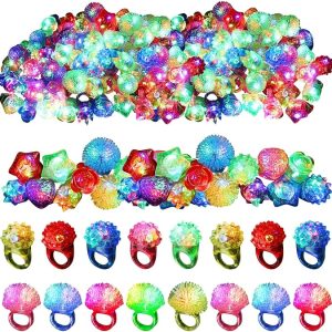 Various Patterns Light up Rings - LED Flashing Rings Glow in the Dark - Assorted - Item #8782