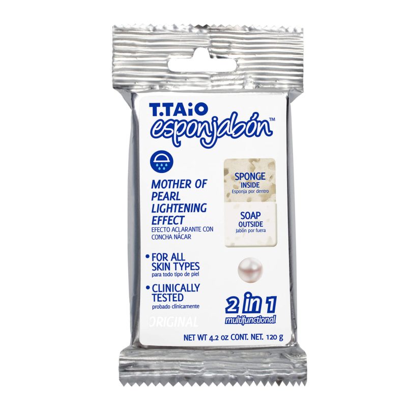 T.Taio Esponjabon - 2 in 1 Sponge and Soap - Mother of Pearl - Item #9485