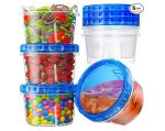 6 Pack - 17 oz Freezer Storage Containers with Twist Top Lids, BPA Free - Microwave and Dishwasher Safe - Item #9429