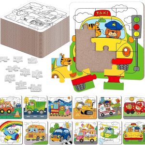 Coloring Puzzles - 4x4 Inch - Transportation Craft Coloring puzzles - Item #9573