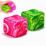 Large 2 Inch Marbleized Square Squishies – Stress Relief – Assorted 2 Colors - Item #9580