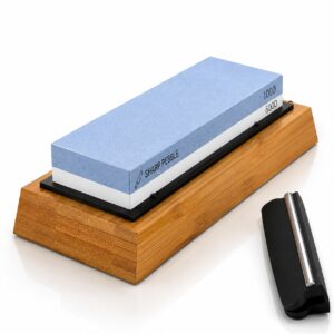 Sharp Pebble Whetstone Knife Sharpener – 1000/6000 Grit - with Angle Stone - Item #9566