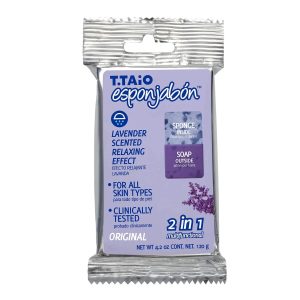 T.Taio Esponjabon - 2 in 1 Sponge and Soap - Lavender- Item #9490