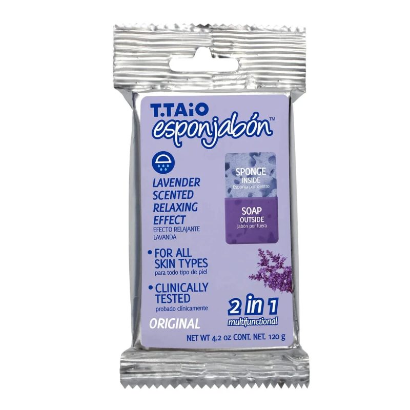 T.Taio Esponjabon - 2 in 1 Sponge and Soap - Lavender- Item #9490