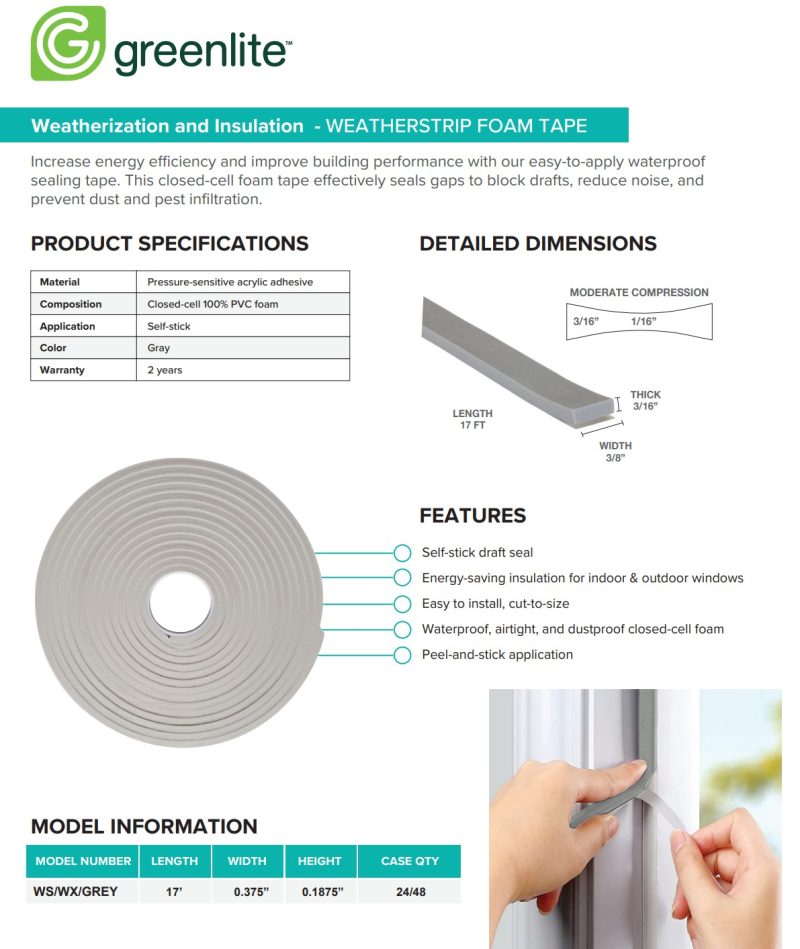 5e1a9b86 Ac80 4c9d Bddc E1fecb88ac07 Greenlite Weatherstrip Foam Tape Self Stick Draft Seal 3 8 X 3 2.jpg