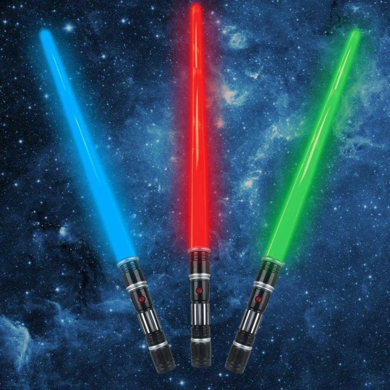 3 Pack - 3 Colors Light Up Swords with FX Sound - Retractable Light Toy - Item #9512