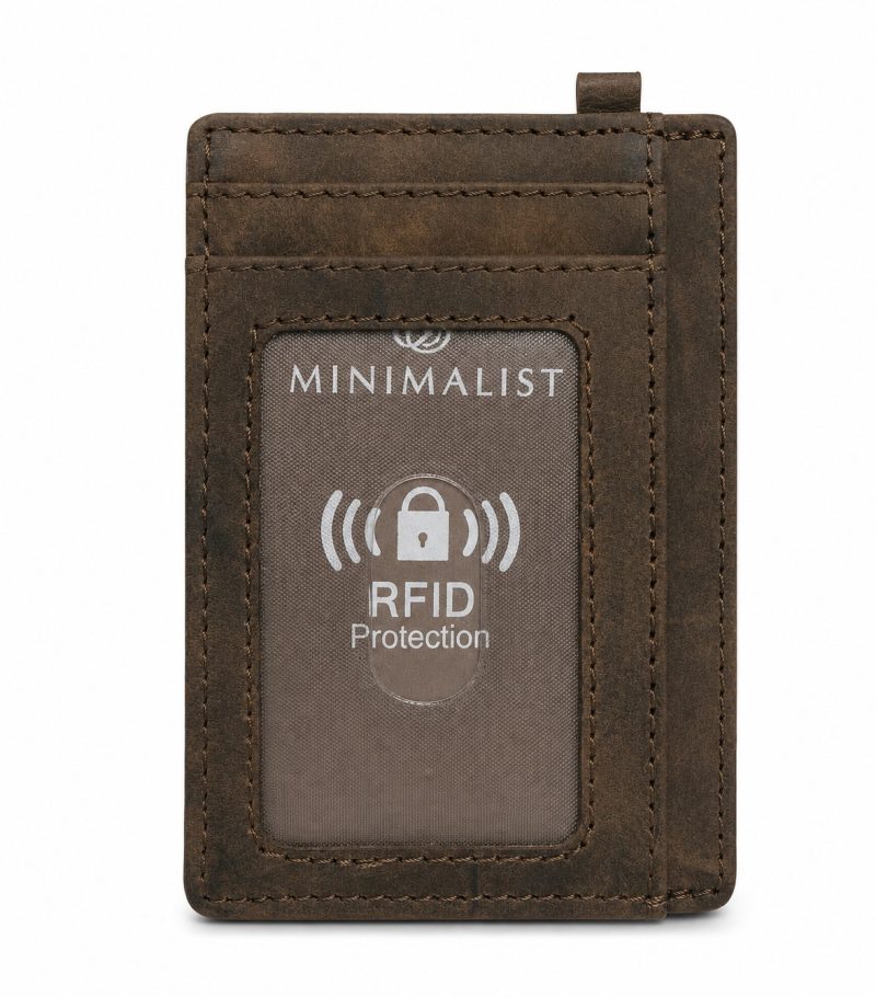 Slim Minimalist Wallet RFID Front Pocket Wallet Thin Credit Card Holder for Men Women - Item #9475