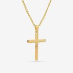 Large Gold Cross - 2 1/4" x 1 1/2" - 21" Chain - Gold Plated - Item #9438
