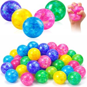 Large 2 1/2 Inch Glitter Squishy Balls - Stress Relief - Fun - Assorted Colors - Item #9579