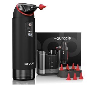 Auracle Ear Wax Removal - Ear Cleaning Kit With 4 Water Pressure Modes - Red - Item #9515