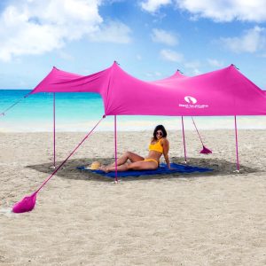Red Suricata Family Beach Tent & Canopy - UPF50 Sun Shade - Pink - Large - Item #9403