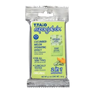 T.Taio Esponjabon - 2 in 1 Sponge and Soap - Cucumber Melon - Item #9486
