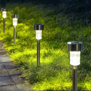 10 Piece - Cool White Solar Patio Garden Path Lights - 5W - Item #8494