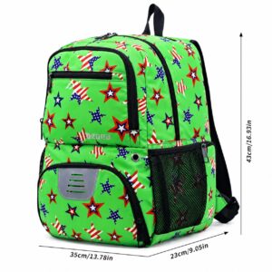 Kids Soccer Backpack - Stars Green - Item #9504