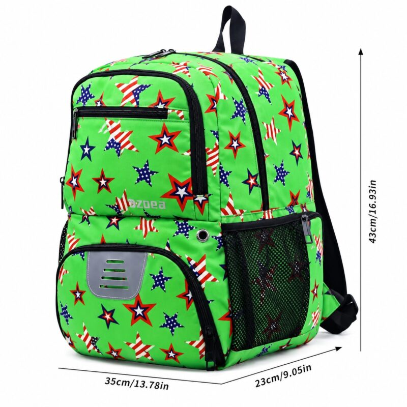 Kids Soccer Backpack - Stars Green - Item #9504