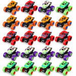 Friction Powered Monster Trucks - 360 Rotation - Shock Springs - Assorted Colors - Item #9643