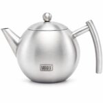 Venoly Stainless Steel Tea Pot with Removable Infuser - 1 Liter - Item #9653