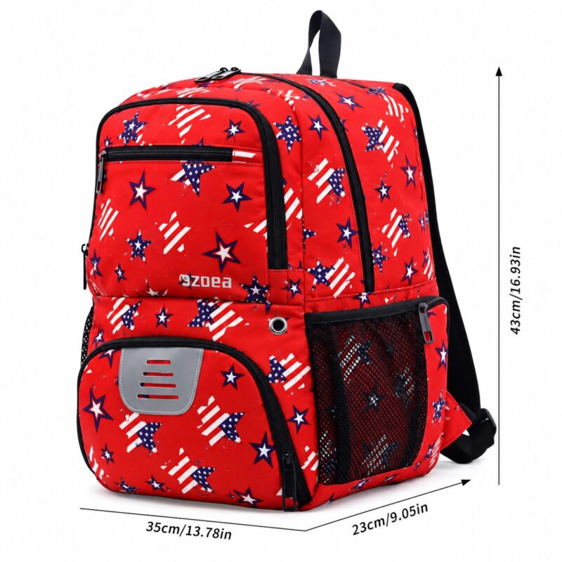 Kids Soccer Backpack - Stars Red - Item #9502