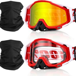 2 Pack Goggles - ATV - Motorcycle - Dirt Bike - Ski - Red - Item #9609