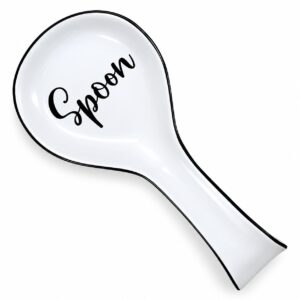 Home Acre Designs White Ceramic Spoon Rest For Kitchen Counter & Stove Top - Item #9661