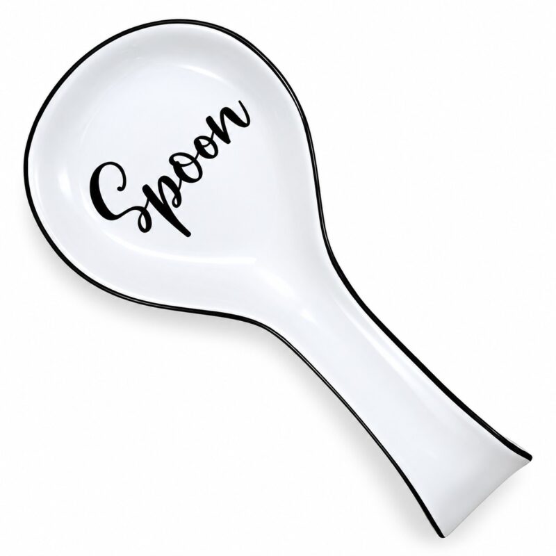 Home Acre Designs White Ceramic Spoon Rest For Kitchen Counter & Stove Top - Item #9661