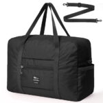 Foldable Weekender Tote Bag - 32L capacity - 18" x 13.8" x 7.87" - Multiple Pockets - Black - Item #9603