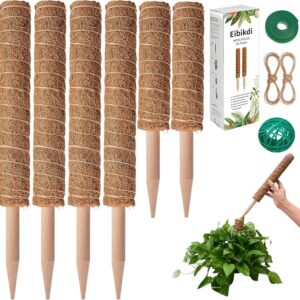 Eibikdi Moss Poles - 6 Pack - Trains Plants to Grow Upward - Item #9554