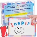 Inspired Thinkers 240 Pcs Magnetic Letters Set - Writing Board & Eraser - Item #9560